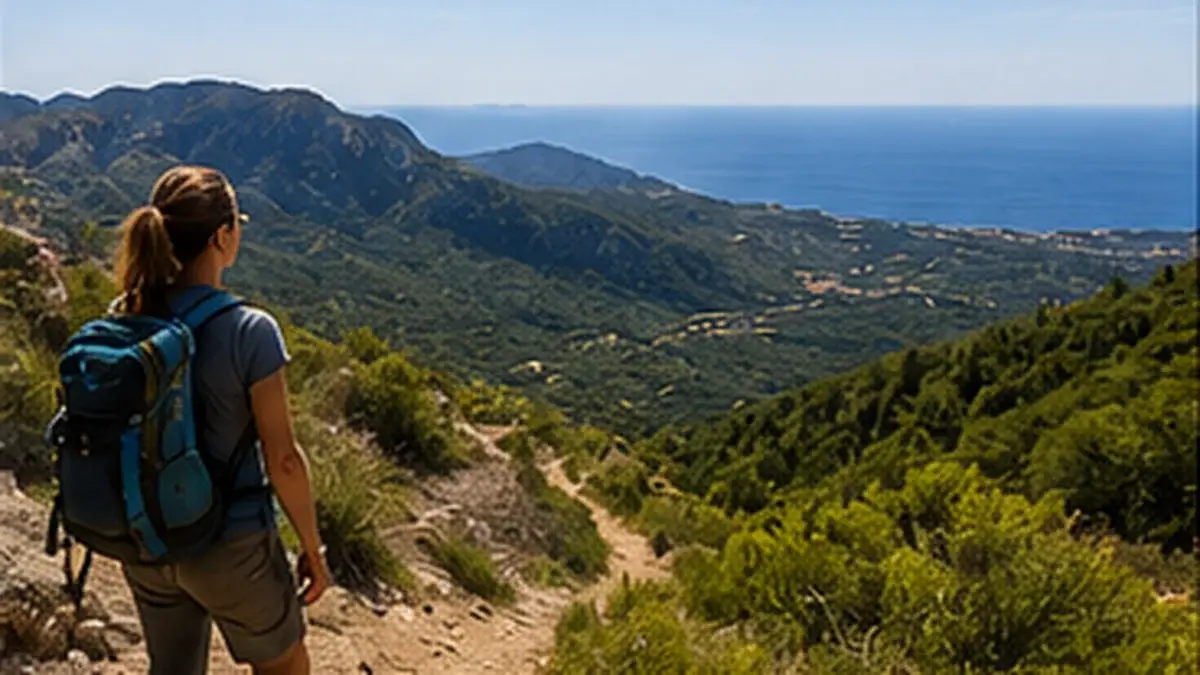 Illustrativ bild av vandring i bergen nära Costa Blanca
