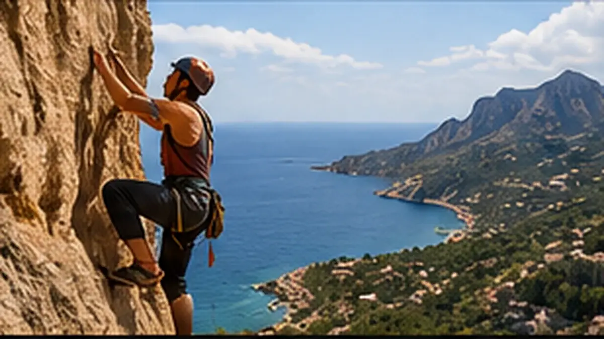 Illustrativ bild av klättring och berg vid Costa Blanca