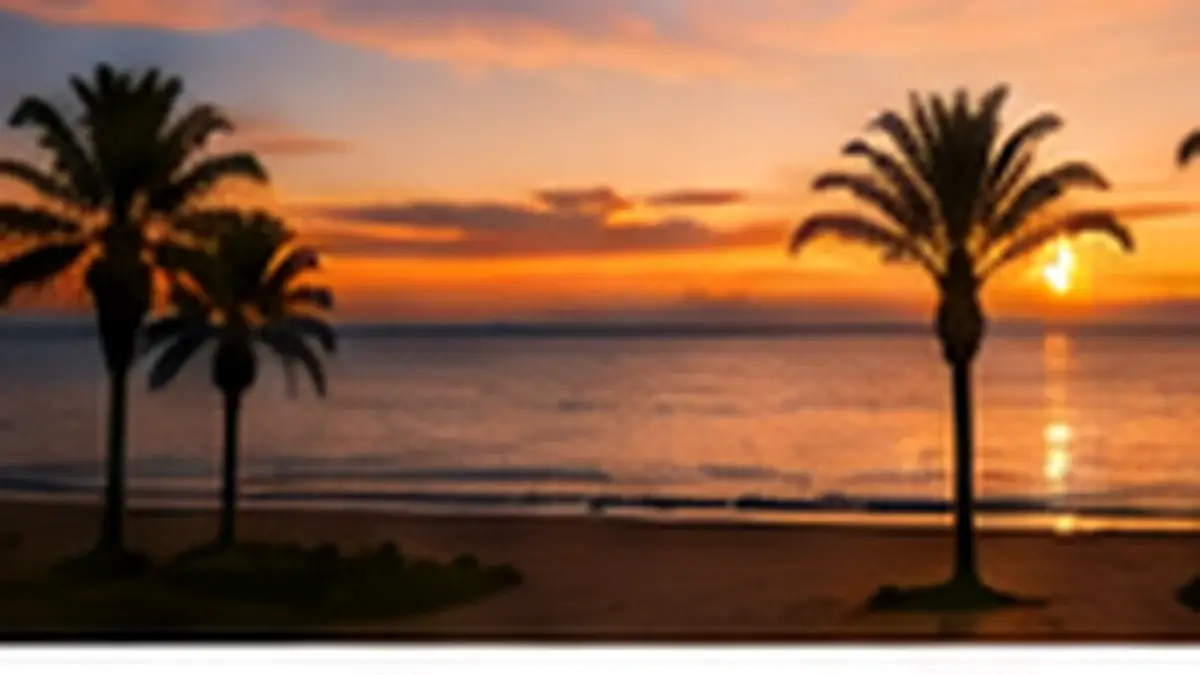 Solnedgång över havet och Alicante